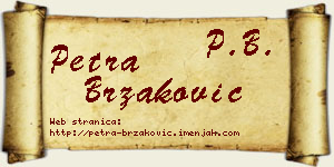 Petra Brzaković vizit kartica